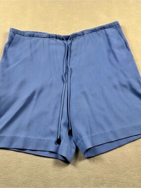 Lauren Ralph Lauren Womens 12 Blue Silk Shorts Pockets NWT Preppy Classic